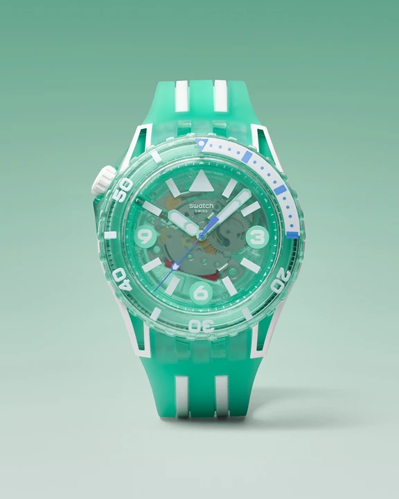 นาฬิกา Swatch SCUBAQUA รุ่นสี Aqua Green (อควากรีน) – รองรับ Swatch Pay