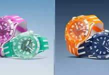 นาฬิกา Swatch SCUBAQUA สีอควากรีน มิดไนท์บลู อิเลกทริกฟิวเซีย และโซลาร์ออเรนจ์