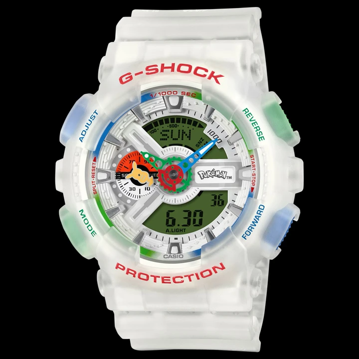 นาฬิกา Casio G-SHOCK x Pokémon รุ่น GA-110PKM-7A ตัวเรือนใสลาย Pikachu ฉลองครบรอบ 30 ปี โปเกมอน