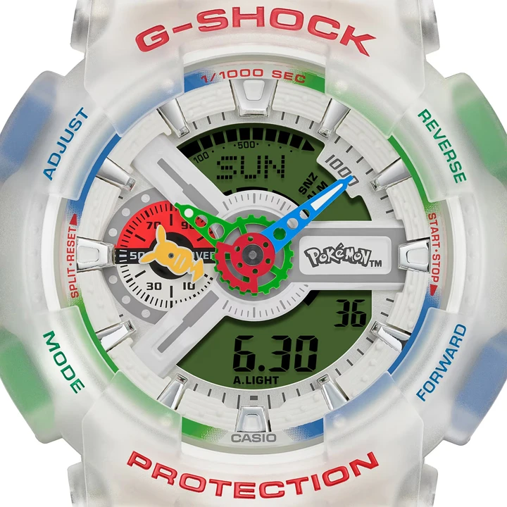 นาฬิกา Casio G-SHOCK x Pokémon รุ่น GA-110PKM-7A ตัวเรือนใสลาย Pikachu ฉลองครบรอบ 30 ปี โปเกมอน