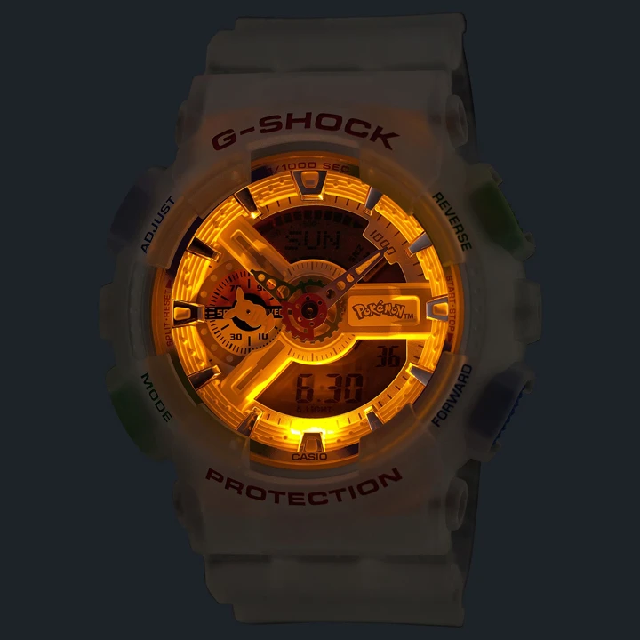 นาฬิกา Casio G-SHOCK x Pokémon รุ่น GA-110PKM-7A ตัวเรือนใสลาย Pikachu ฉลองครบรอบ 30 ปี โปเกมอน