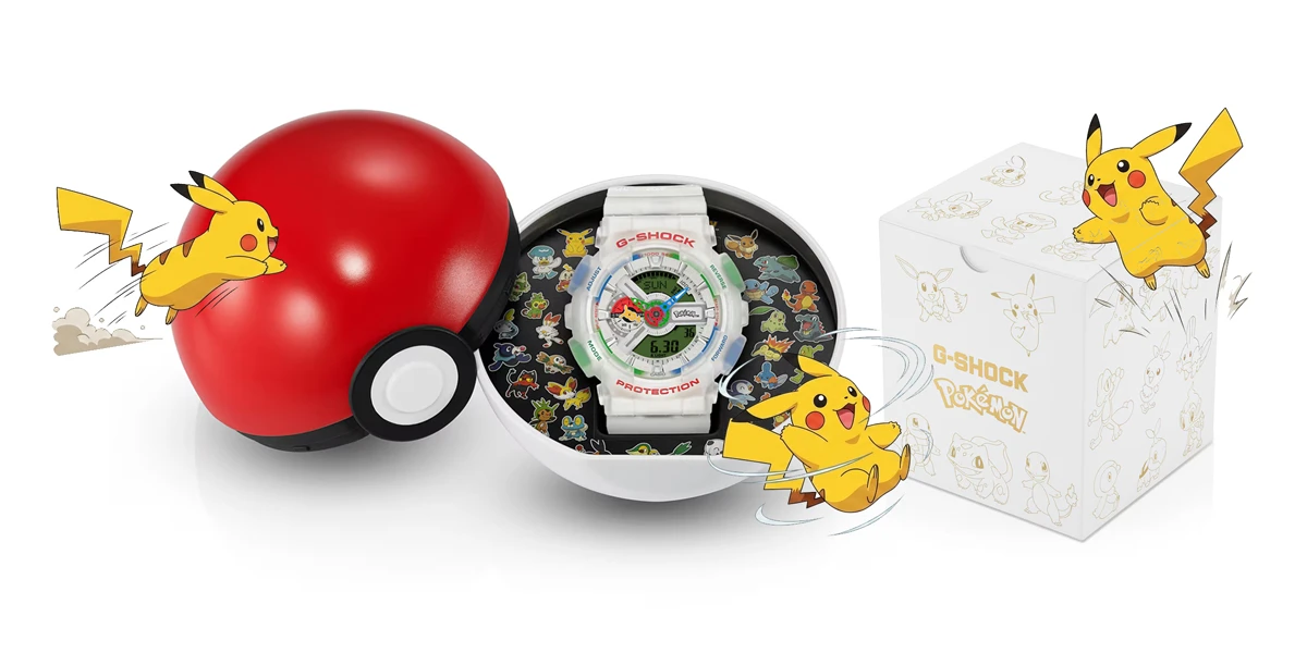 นาฬิกา Casio G-SHOCK x Pokémon รุ่น GA-110PKM-7A ตัวเรือนใสลาย Pikachu ฉลองครบรอบ 30 ปี โปเกมอน