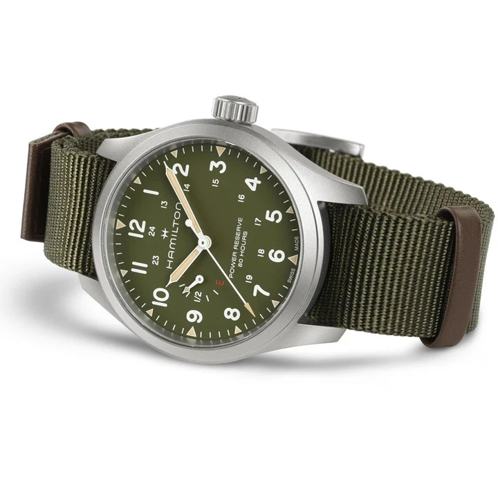 Hamilton Khaki Field สายสตีล และสายผ้า NATO สีเขียวทหารและสีน้ำเงิน
