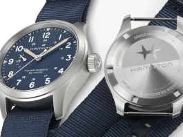 นาฬิกา Hamilton Khaki Field Mechanical Power Reserve หน้าปัดสีน้ำเงิน และสีเขียว