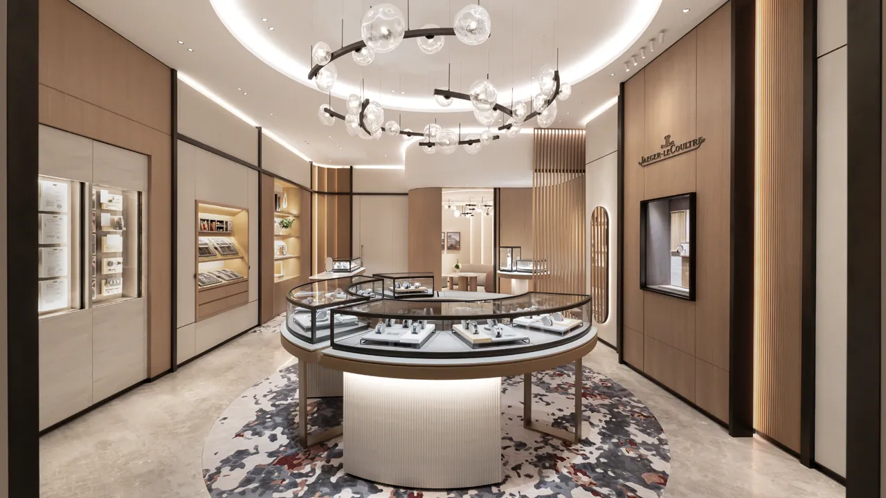 Calibre Wall จัดแสดงชิ้นส่วนกลไกนาฬิกาภายในบูติก Jaeger-LeCoultre