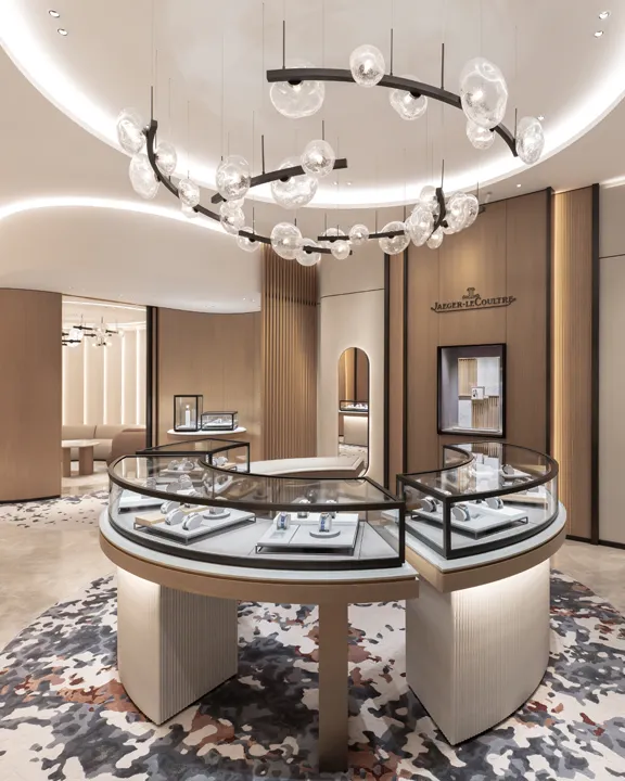 Calibre Wall จัดแสดงชิ้นส่วนกลไกนาฬิกาภายในบูติก Jaeger-LeCoultre