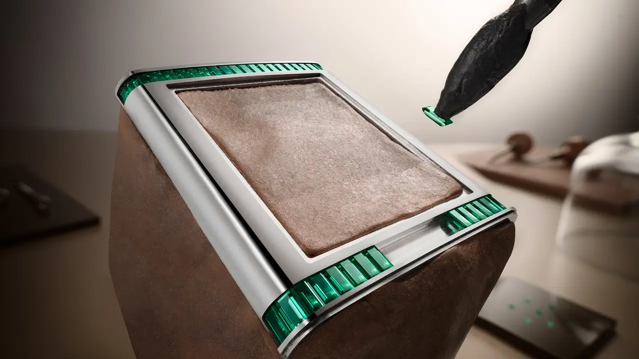 นาฬิกา Jaeger-LeCoultre Reverso Tribute Monoface Or Deco Cocktail ประดับอัญมณีทรง Baguette