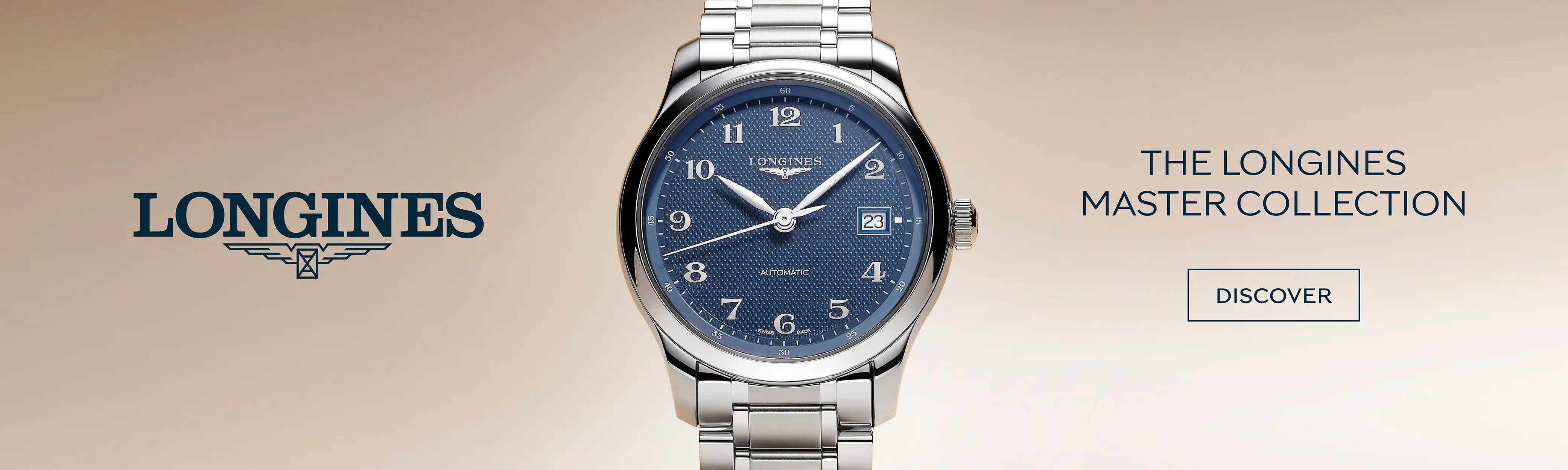 นาฬิกาผู้ชายพรีเมียม The Longines Master Collection หน้าปัดสีน้ำเงินแกะลาย Barleycorn ตัวเลขและเข็มสีเงิน สายเหล็กสเตนเลสสตีล