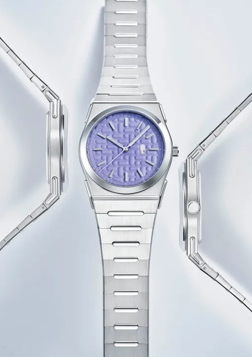Louis Erard 2340 เพิ่ม 2 สีใหม่รับซัมเมอร์ นาฬิกา Louis Erard 2340 หน้าปัดสีม่วง Mauve และสาย Integrated Bracelet
