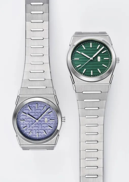 Louis Erard 2340 เพิ่ม 2 สีใหม่รับซัมเมอร์ นาฬิกา Louis Erard 2340 หน้าปัดสีม่วง Mauve และสีเขียว Forest สาย Integrated Bracelet