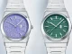 นาฬิกา Louis Erard 2340 หน้าปัดสีม่วง Mauve และสีเขียว Forest สาย Integrated Bracelet