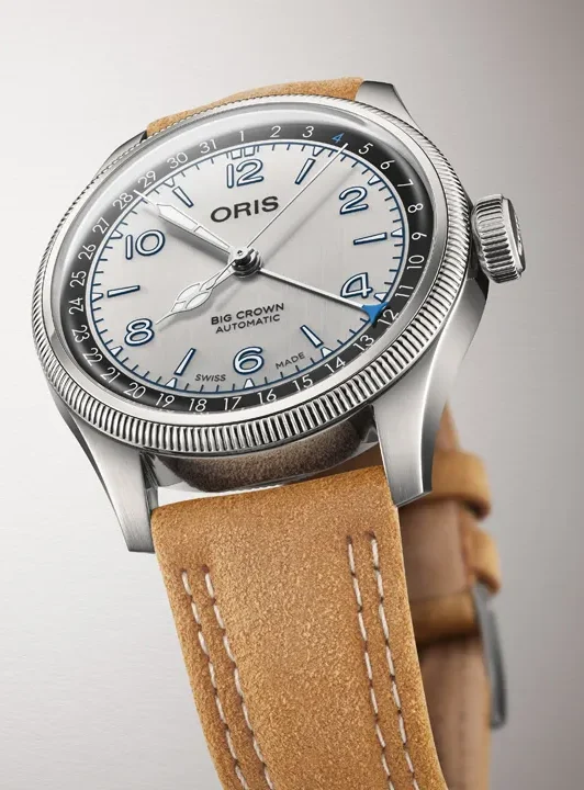 นาฬิกา ORIS Lou Gehrig Limited Edition รุ่นพิเศษหน้าปัดสีเงินสายหนัง