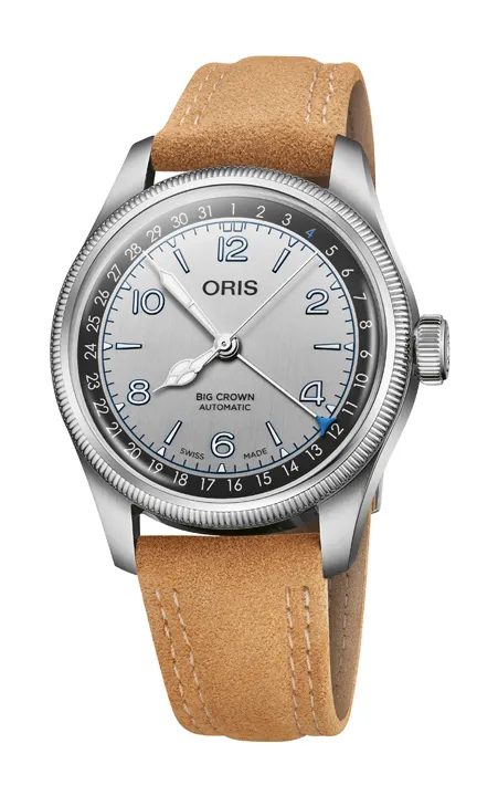 สายนาฬิกา NATO ลายทางสีน้ำเงินขาวและสายหนังตะเข็บถุงมือเบสบอล ORIS