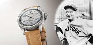 นาฬิกา ORIS Lou Gehrig Limited Edition รุ่นพิเศษหน้าปัดสีเงินสายหนัง