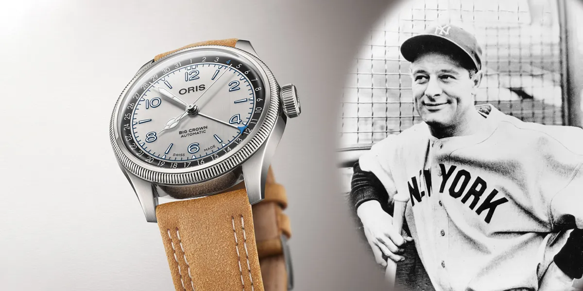 นาฬิกา ORIS Lou Gehrig Limited Edition รุ่นพิเศษหน้าปัดสีเงินสายหนัง