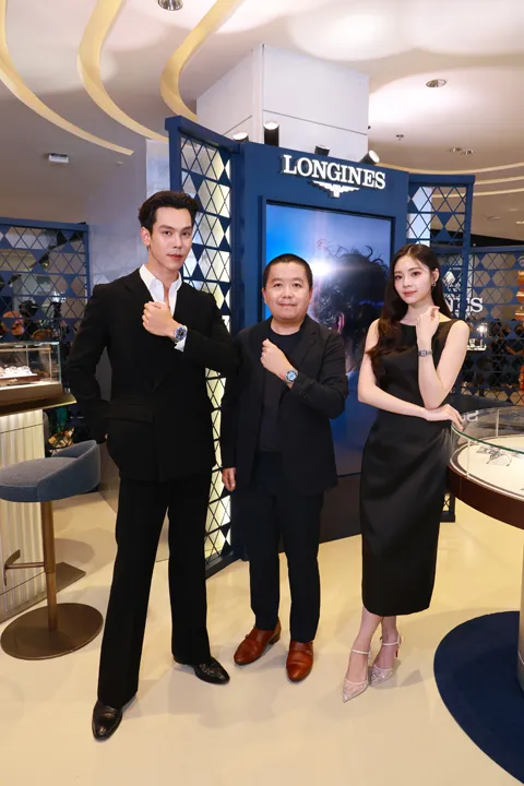 Longines เปิด Pop-up Store ที่ Central World ตรี-ภรภัทร ศรีขจรเดชา, เอินเอิน-ฟาติมา เดชะวลีกุล, โอม-สาริศ ทินราช และ เฟิร์ส-ฉลองรัฐ นอบสำโรง Longines Pop-up Store ที่ Central World