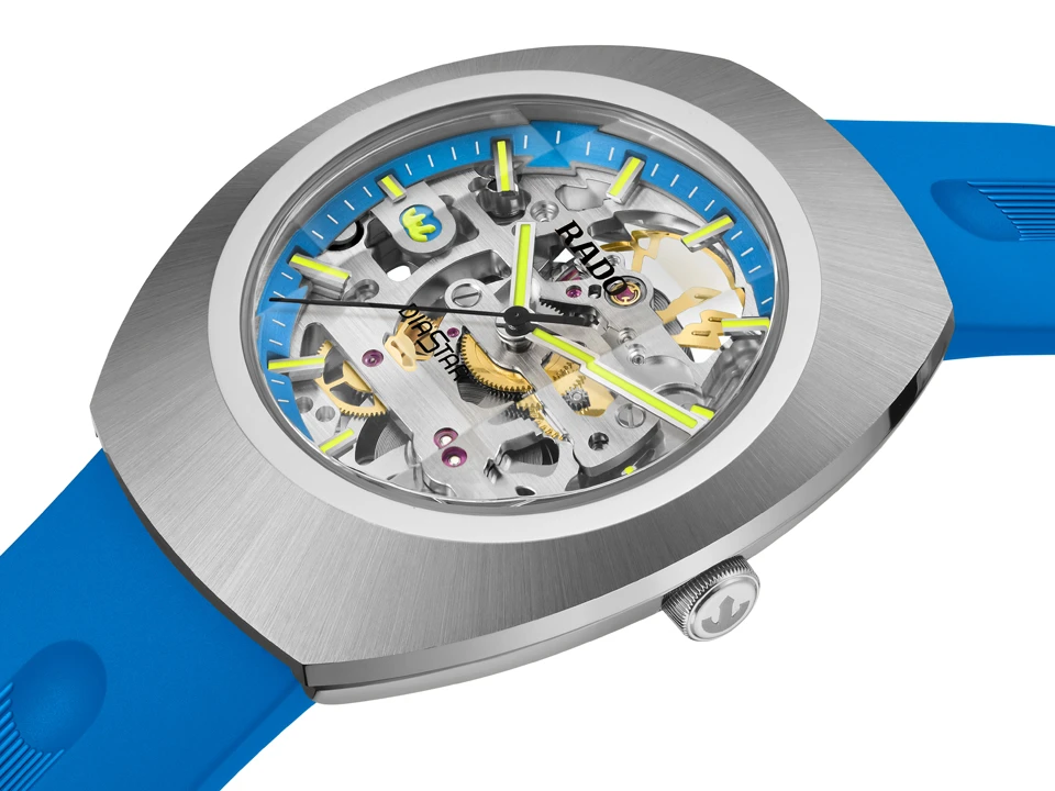 Rado DiaStar Original Skeleton Limited Edition สีสันรับฤดูร้อน Rado DiaStar Original Skeleton สีฟ้า Ref.R12169209 ตัวเรือน Ceramos