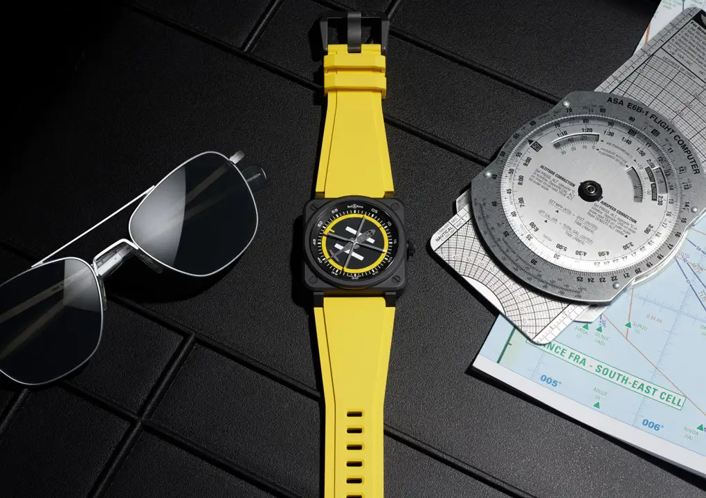 นาฬิกา Bell & Ross BR-03 Helipad ตัวเรือนเซรามิกสีดำขนาด 41 มิลลิเมตร พร้อมหน้าปัดลานจอดเฮลิคอปเตอร์