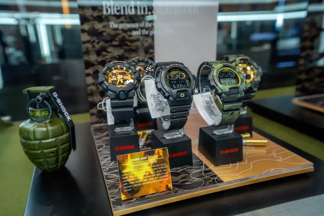 นาฬิกา G-SHOCK BOLD CAMO SERIES ลายพรางสีเขียวทหารผสานหน้าปัดสีทอง