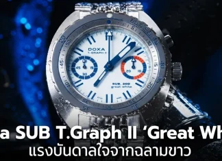 นาฬิกาดำน้ำ Doxa SUB T.Graph II Great White หน้าปัดสีขาวเข็มสีน้ำเงิน ผลิตจำกัด 100 เรือน