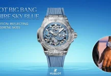 นาฬิกา Hublot Big Bang Sapphire Sky Blue ตัวเรือนแซฟไฟร์สีฟ้าโปร่งใส หน้าปัด Skeleton