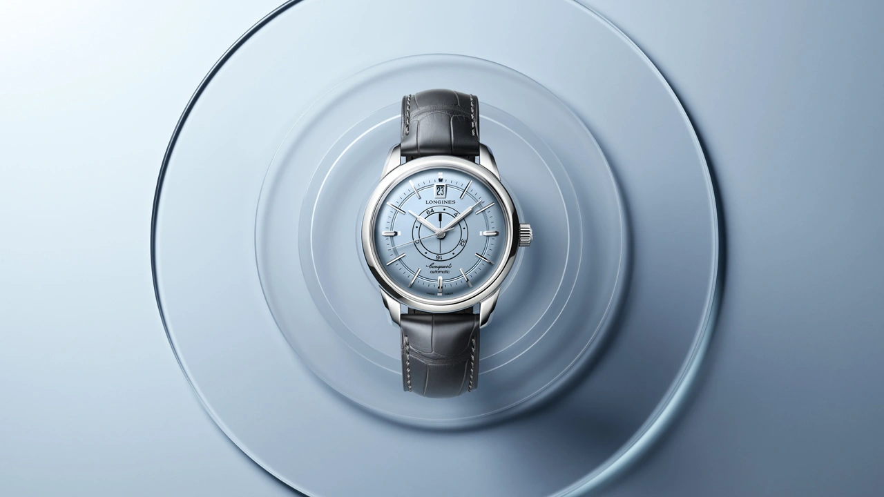Longines Conquest Heritage Central Power Reserve เพิ่มหน้าปัดสีใหม่พร้อมสายสตีล นาฬิกา Longines Conquest Heritage Central Power Reserve หน้าปัดสีฟ้าอ่อน Opaline
