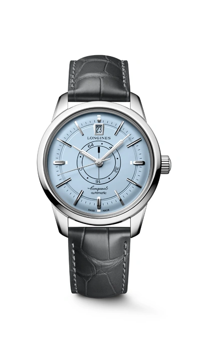 Longines Conquest Heritage Central Power Reserve เพิ่มหน้าปัดสีใหม่พร้อมสายสตีล นาฬิกา Longines Conquest Heritage Central Power Reserve หน้าปัดสีฟ้าอ่อน Opaline