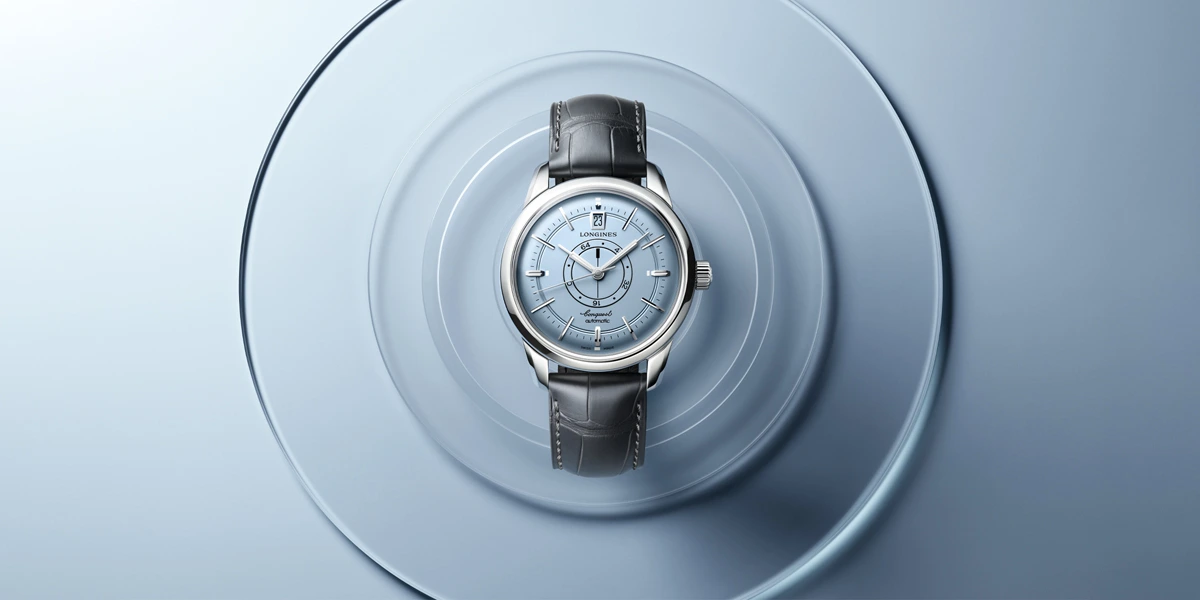 Longines Conquest Heritage Central Power Reserve เพิ่มหน้าปัดสีใหม่พร้อมสายสตีล นาฬิกา Longines Conquest Heritage Central Power Reserve หน้าปัดสีฟ้าอ่อน Opaline
