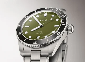 นาฬิกา ORIS Divers Date Green Olive Dial ขนาด 39 มิลลิเมตร หน้าปัดสีเขียวทหารพร้อมขอบเซรามิกสีดำ