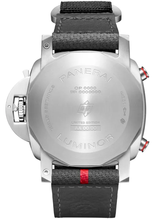 Panerai Luminor Luna Rossa 2026 ร่วมเป็นส่วนหนึ่งของการแข่งขัน America’s Cup ฝาหลัง Panerai Luminor Luminor Luna Rossa Chrono PAM01768 รุ่นลิมิเต็ดเอดิชัน