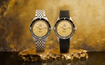 นาฬิกา Rado Captain Cook 39mm หน้าปัดสีทอง Grained ขอบเซรามิกสีดำ สายสตีล Ref. R32223258