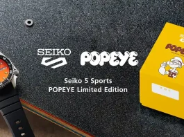 นาฬิกา Seiko 5 Sports POPEYE Limited Edition รหัส HDB013J หน้าปัดสีส้ม สายยางสีดำ