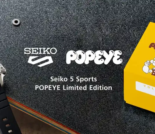 นาฬิกา Seiko 5 Sports POPEYE Limited Edition รหัส HDB013J หน้าปัดสีส้ม สายยางสีดำ