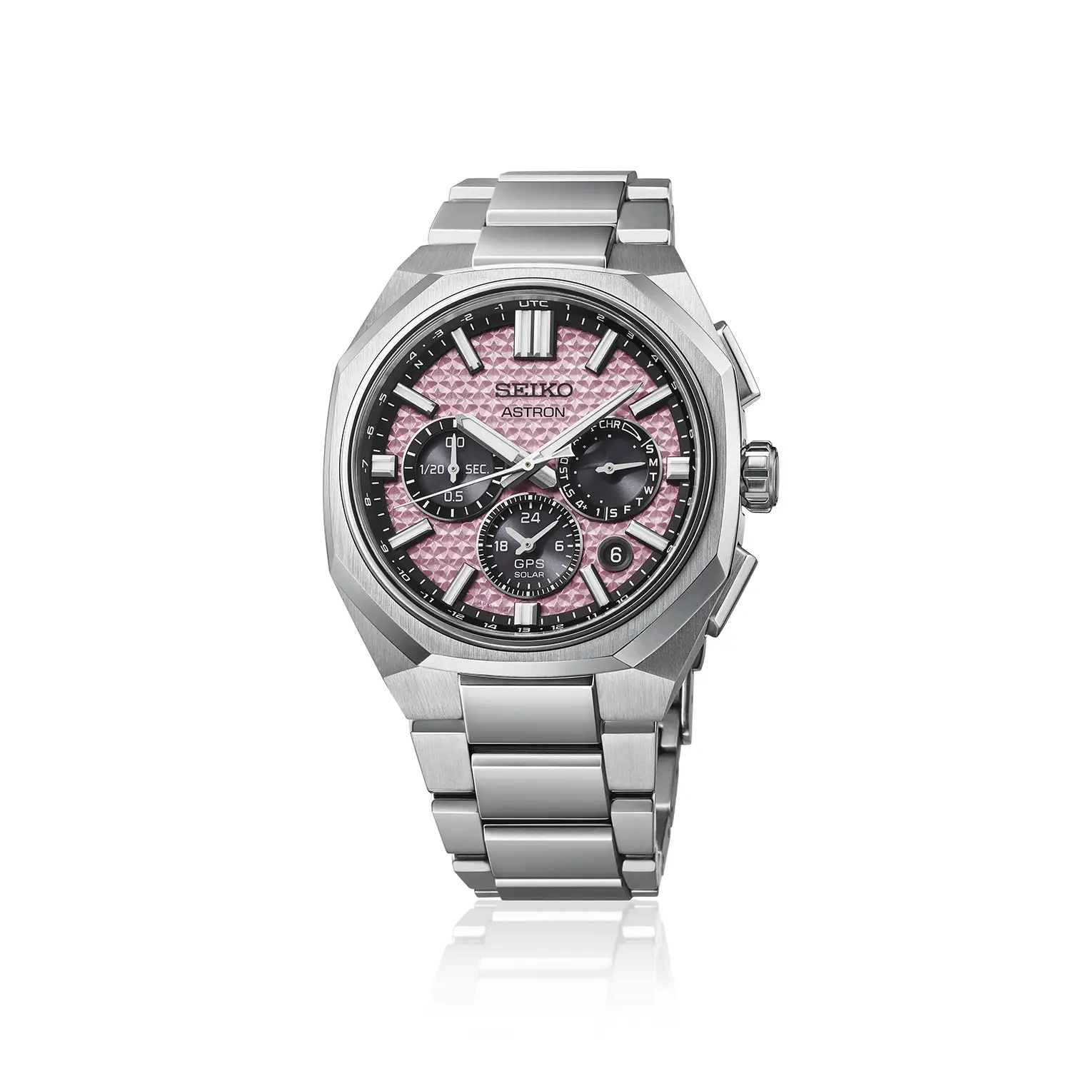 นาฬิกา Seiko Astron GPS Solar HAB006J หน้าปัดสีชมพู Pink Quartz Crystal