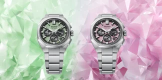 Seiko Astron GPS Solar Dual-Time Chronograph Limited Edition รุ่น HAB005J สีเขียว และ HAB006J สีชมพู