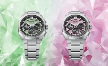 Seiko Astron GPS Solar Dual-Time Chronograph Limited Edition รุ่น HAB005J สีเขียว และ HAB006J สีชมพู