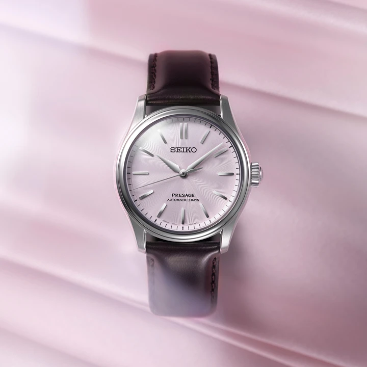 Seiko Presage HCC003J หน้าปัดสีชมพู Sakura-iro สายหนัง