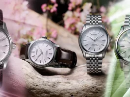 นาฬิกา Seiko Presage Classic Series รุ่น Limited Edition HCC008J ตัวเรือน Pink Gold หน้าปัดผ้าไหม Tomioka