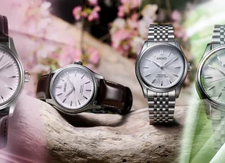 นาฬิกา Seiko Presage Classic Series รุ่น Limited Edition HCC008J ตัวเรือน Pink Gold หน้าปัดผ้าไหม Tomioka