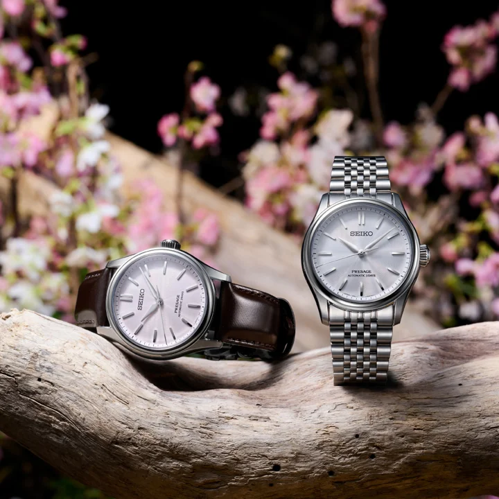 นาฬิกา Seiko Presage Classic Series รุ่น Limited Edition HCC008J ตัวเรือน Pink Gold หน้าปัดผ้าไหม Tomioka
