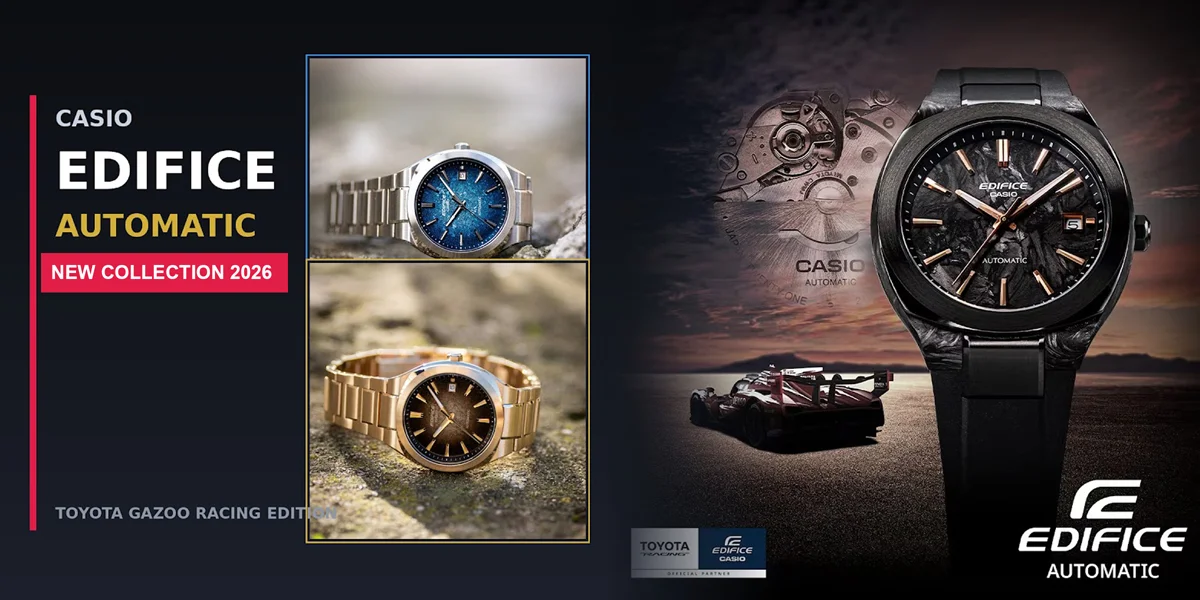 นาฬิกา Casio Edifice EFK-200 Series ตัวเรือน Forged Carbon และรุ่นสเตนเลสสตีล ดีไซน์สปอร์ตแบบ Integrated Bracelet ขับเคลื่อนด้วยกลไกอัตโนมัติ