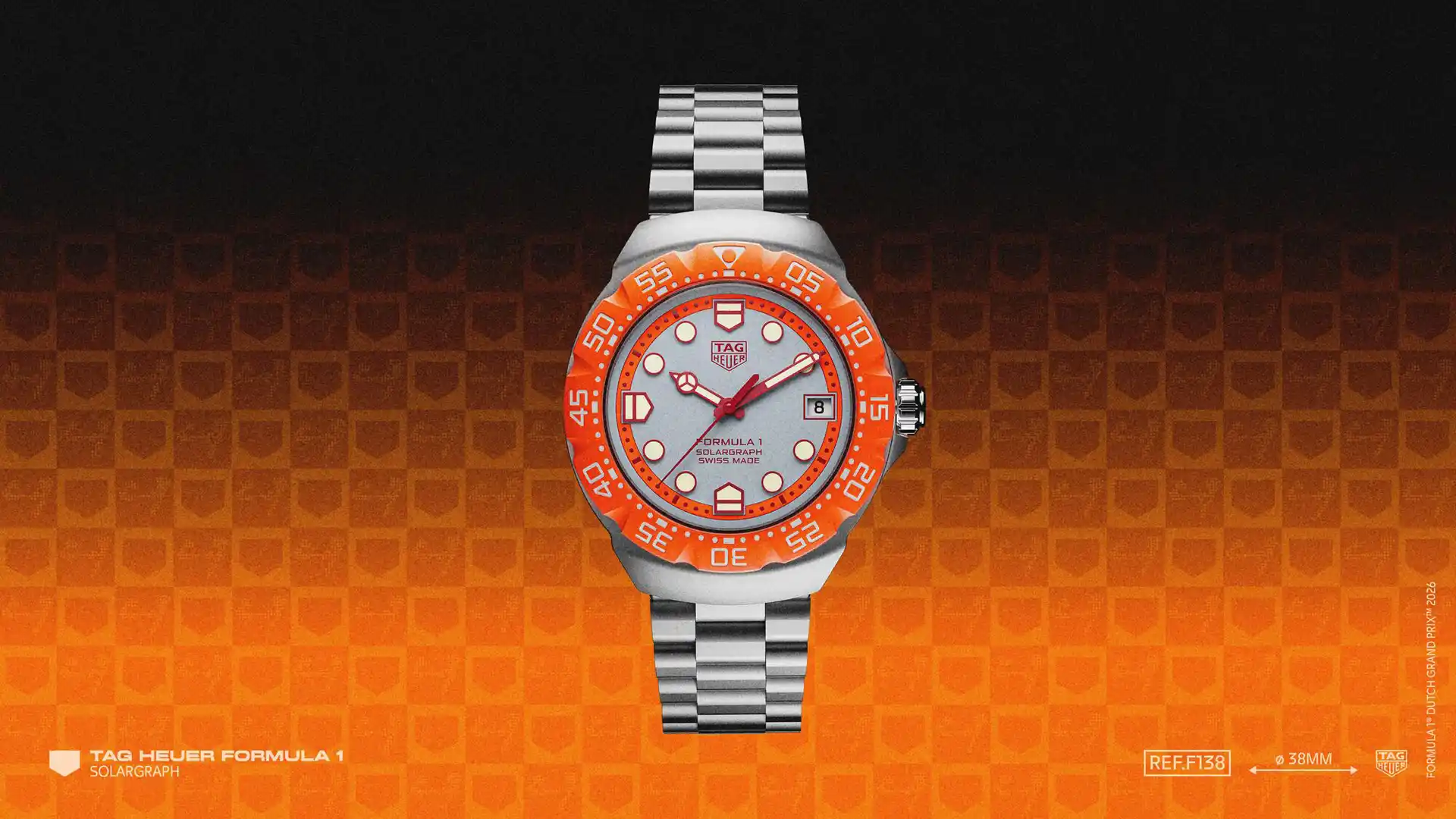 TAG Heuer Formula 1 สดใสรับงานแข่ง Dutch GP 2026 รูปภาพหน้าปกนาฬิกา TAG Heuer Formula 1 สีส้ม รุ่นลิมิเต็ดเอดิชั่น Dutch GP 2026 กลไก Solargraph พลังงานแสงอาทิตย์