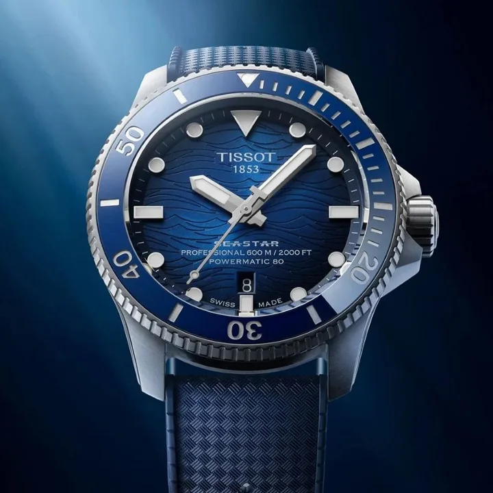 Tissot Seastar 2000 Professional ปรับไซส์ 44 มม.พร้อมหน้าปัดสีใหม่ นาฬิกาดำน้ำ Tissot Seastar 2000 Professional ตัวเรือน 44 มิลลิเมตร หน้าปัดสีน้ำเงิน สีส้ม และ Stormy Grey
