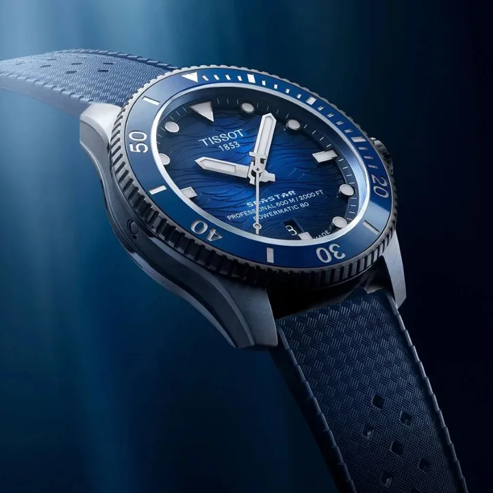 Tissot Seastar 2000 Professional ปรับไซส์ 44 มม.พร้อมหน้าปัดสีใหม่ นาฬิกาดำน้ำ Tissot Seastar 2000 Professional ตัวเรือน 44 มิลลิเมตร หน้าปัดสีน้ำเงิน สีส้ม และ Stormy Grey