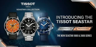นาฬิกาดำน้ำ Tissot Seastar 2000 Professional ตัวเรือน 44 มิลลิเมตร หน้าปัดสีน้ำเงิน สีส้ม และ Stormy Grey