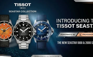 นาฬิกาดำน้ำ Tissot Seastar 2000 Professional ตัวเรือน 44 มิลลิเมตร หน้าปัดสีน้ำเงิน สีส้ม และ Stormy Grey