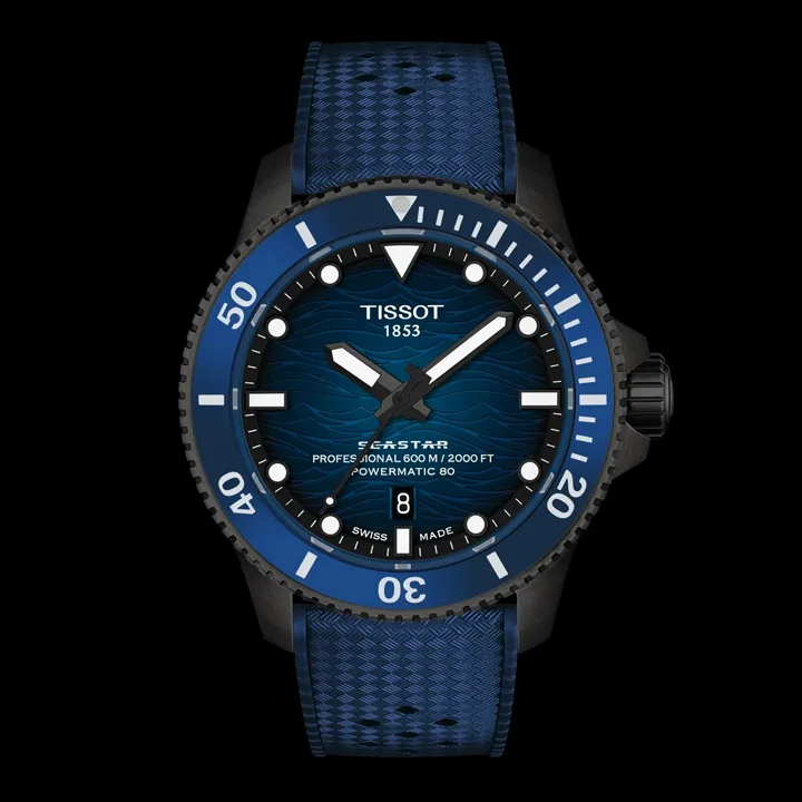 Tissot Seastar 2000 Professional ปรับไซส์ 44 มม.พร้อมหน้าปัดสีใหม่ นาฬิกาดำน้ำ Tissot Seastar 2000 Professional ตัวเรือน 44 มิลลิเมตร หน้าปัดสีน้ำเงิน สีส้ม และ Stormy Grey