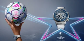 นาฬิกา Hublot Big Bang Reloaded UEFA Champions League Titanium Ceramic ตัวเรือนไทเทเนียม 44 มม. คู่กับลูกฟุตบอลยูฟ่าแชมเปียนส์ลีก