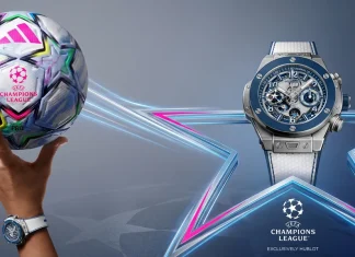 นาฬิกา Hublot Big Bang Reloaded UEFA Champions League Titanium Ceramic ตัวเรือนไทเทเนียม 44 มม. คู่กับลูกฟุตบอลยูฟ่าแชมเปียนส์ลีก