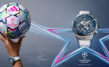 นาฬิกา Hublot Big Bang Reloaded UEFA Champions League Titanium Ceramic ตัวเรือนไทเทเนียม 44 มม. คู่กับลูกฟุตบอลยูฟ่าแชมเปียนส์ลีก